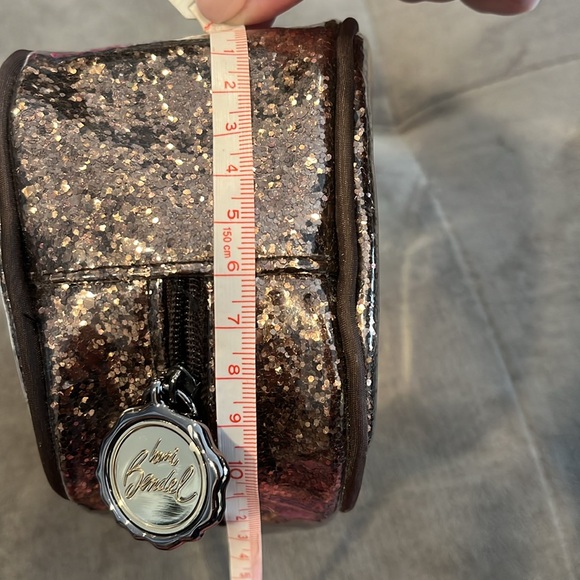 Henri Bendel Vintage Brown Glitter Cosmetics/Accessories Bag New Without Tags - Picture 9 of 9